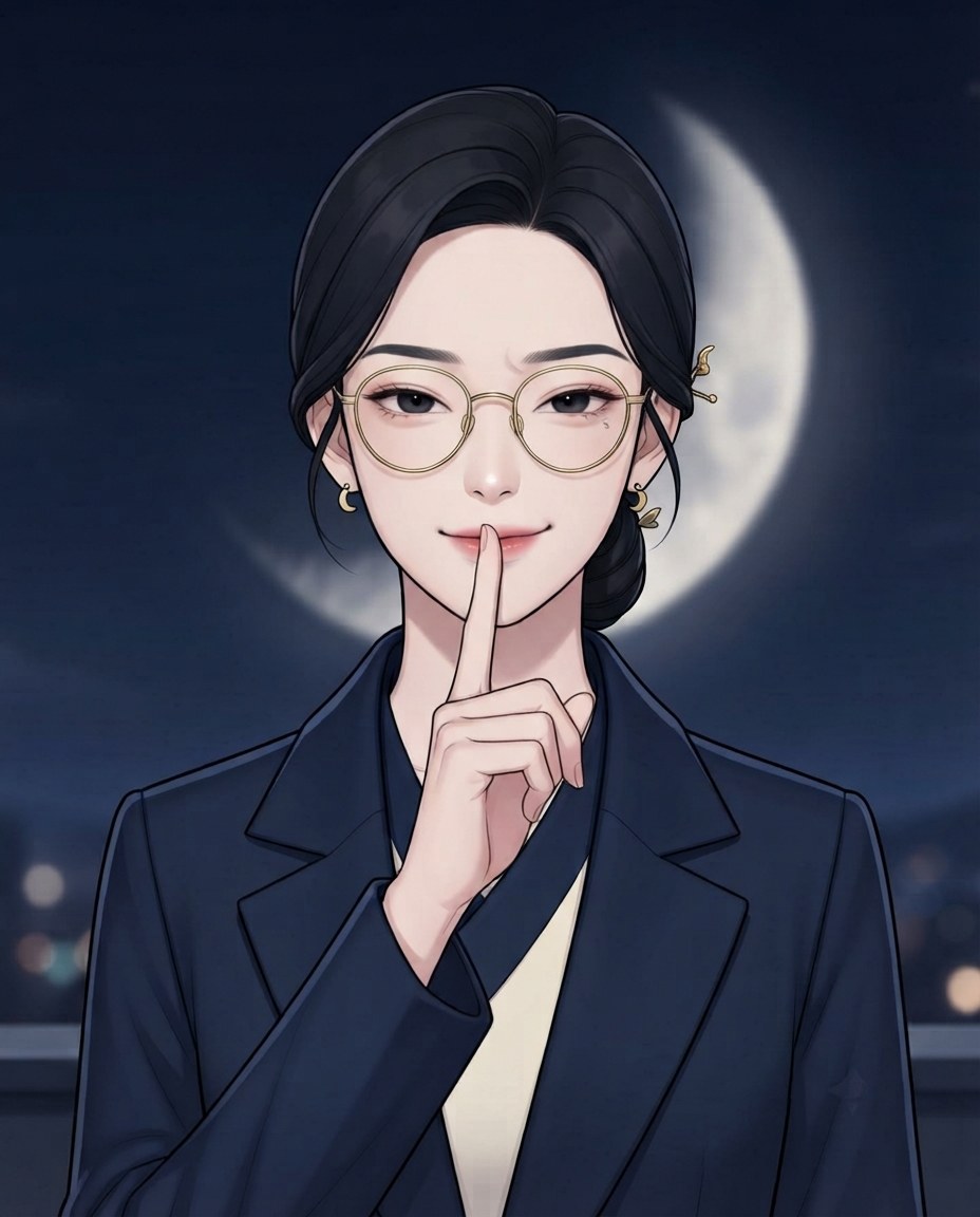 밤하늘 아래 쉿 하고 웃는 책사 운비